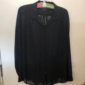 Banana Republic Black Sheer Blouse